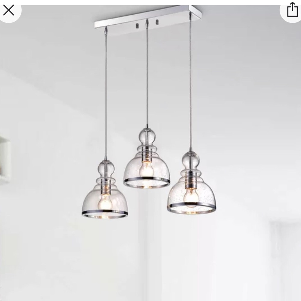 NEW 🔥Odeza 3 Light Chrome Kitchen Island Pendant